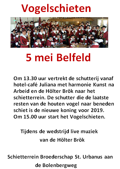 Vogelschieten 2019 op 5 mei